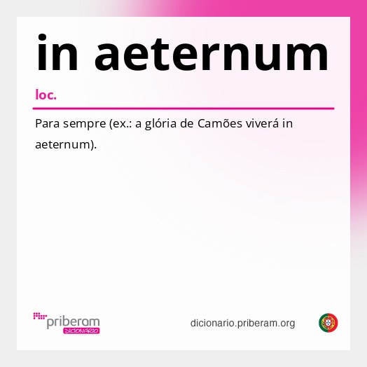 Significado de in aeternum